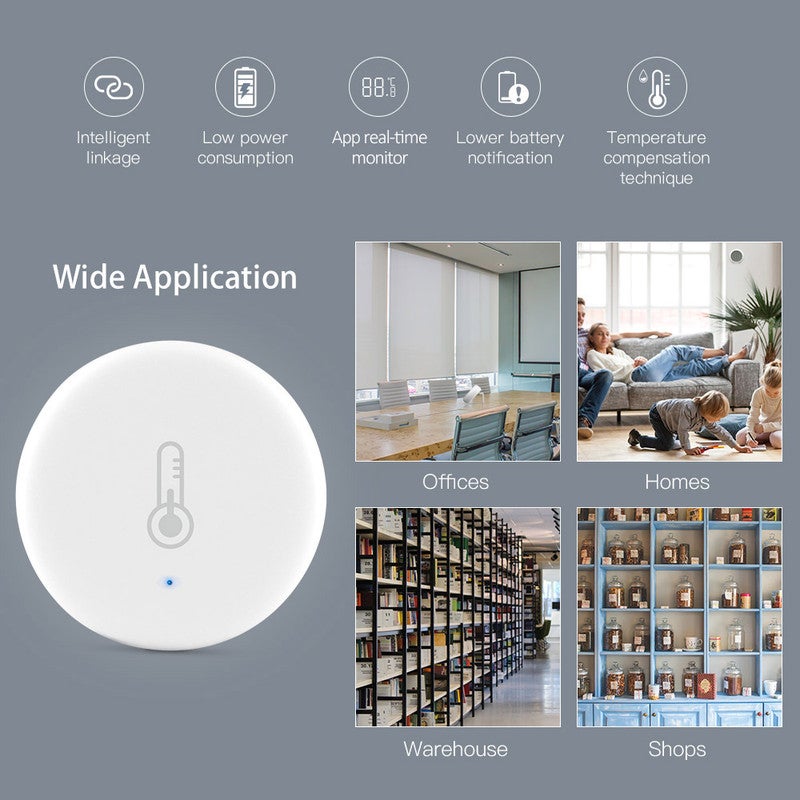 مقياس رطوبة ودرجة حرارة لاسلكي ذكي Wi-Fi – مستشعر ذكي لدرجة الحرارة والرطوبة مع بيانات تاريخية تتمتد لـ30 يوماً، متوافق مع مساعد جوجل، ربط ذكي، مراقب لدرجة الحرارة والرطوبة لاسلكي - Image 3