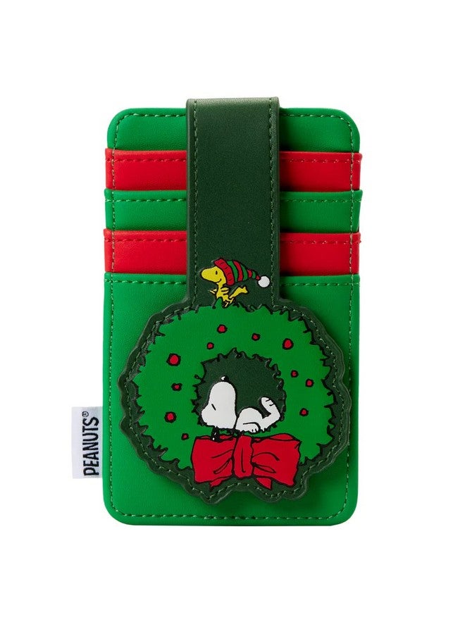 Loungefly Peanuts Snoopy & Woodstock Christmas Wreath Cardholder  - Image 1