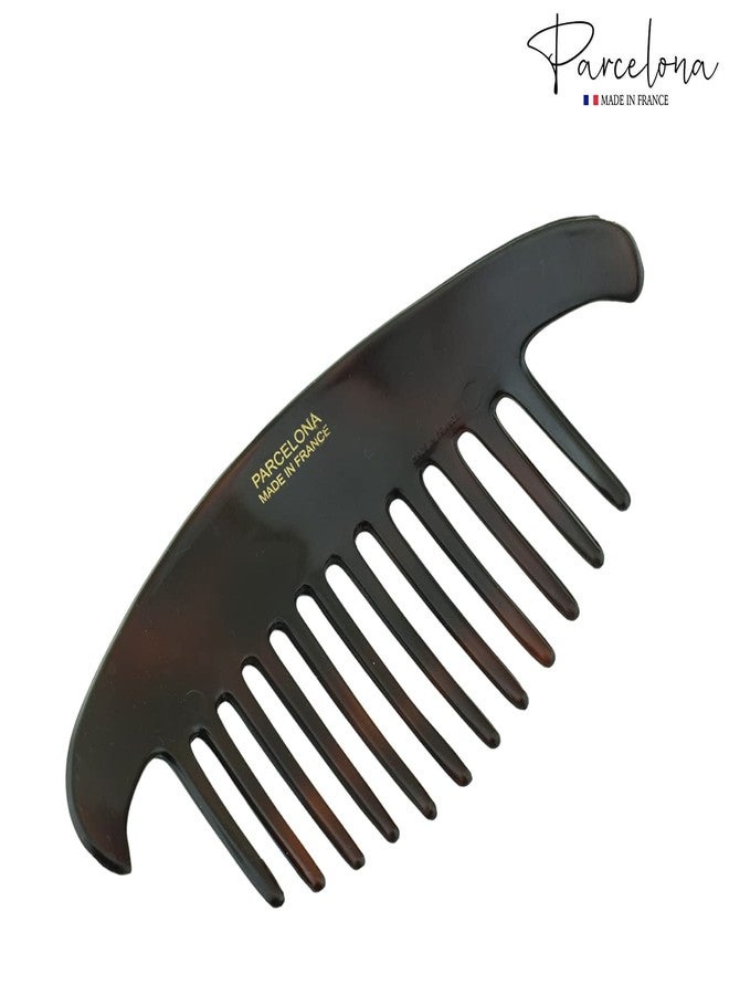 Parcelona French Alice Tortoise Shell Brown Large 3 3/4" Set of 2 Celluloid Acetate Flexible Strong Hold Interlocking No Slip 12 Teeth Side Hair Comb for Women and Girls, Made in France - Image 3