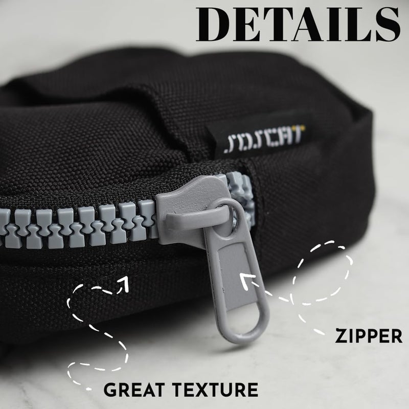 GadgetBite حقيبة عملات بسحاب للاستخدام المتعدد - تخزين مدمج، متين، وآمن للعملات والمفاتيح والبطاقات والضروريات الصغيرة - مثالية للسفر، وحملها يوميًا (أسود) - Image 3