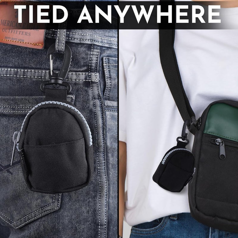 GadgetBite حقيبة عملات بسحاب للاستخدام المتعدد - تخزين مدمج، متين، وآمن للعملات والمفاتيح والبطاقات والضروريات الصغيرة - مثالية للسفر، وحملها يوميًا (أسود) - Image 4