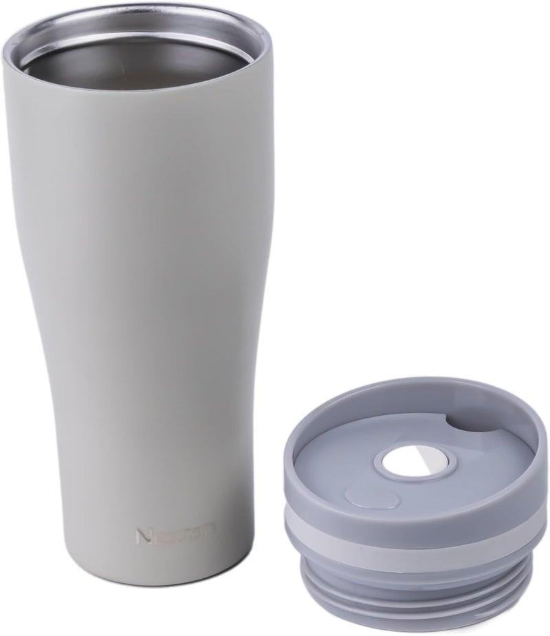 Nessan Insulated Stainless Steel Vacuum Mug, 360ml - Your Perfect Portable Thermal Tumbler for Hot and Cold Beverages Anywhere: Home, Gym, Outdoors, Office, and School - Beige - Image 4