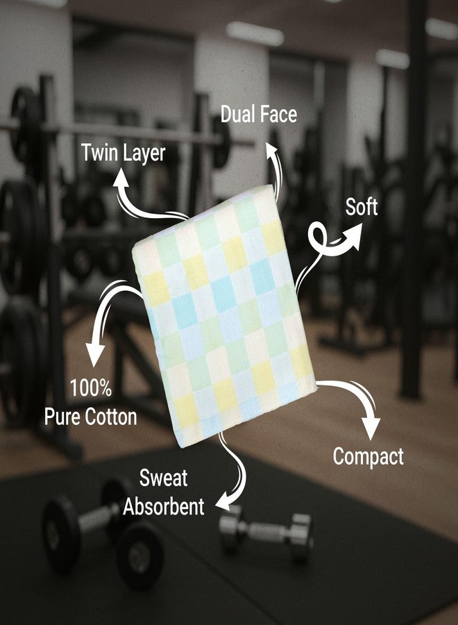 ZAHYA 100% Pure Cotton Zero Twist Gym Towels - Pastel Green, Pack of 3, 33x20 inches - Image 2