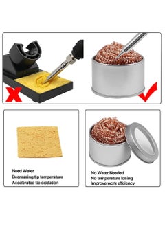Rubik Soldering Iron Head Cleaner, Solder Tip Cleaning Wire No Water Needed  - Image 3