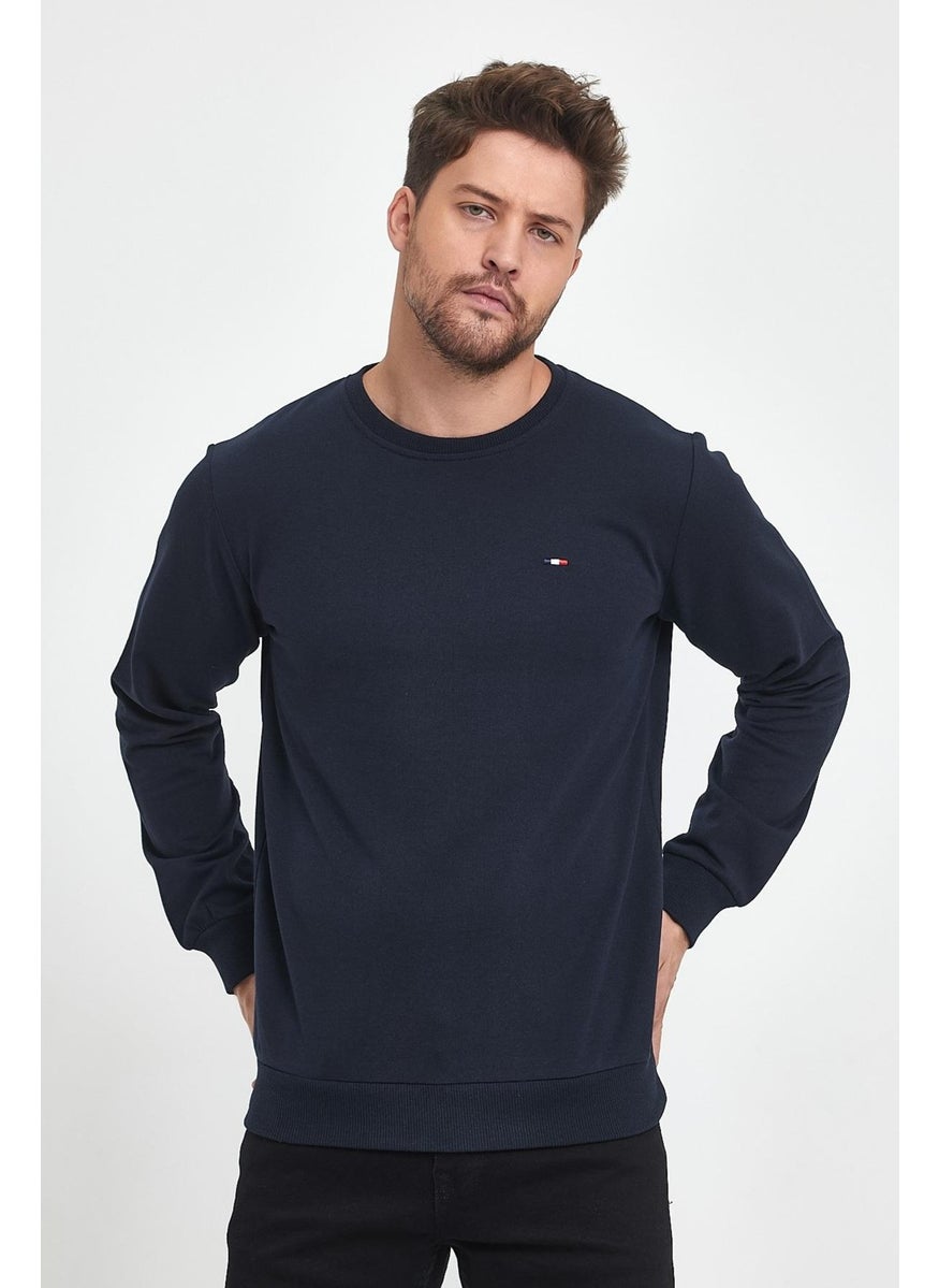 Men's Navy Blue Bicycle Embroidery Detailed Regular Fit Sweatshirt - pzsku/Z68187503EAB414B4B95EZ/45/_/1725722586/e8797fee-7baf-4813-bfc4-5f848418907c