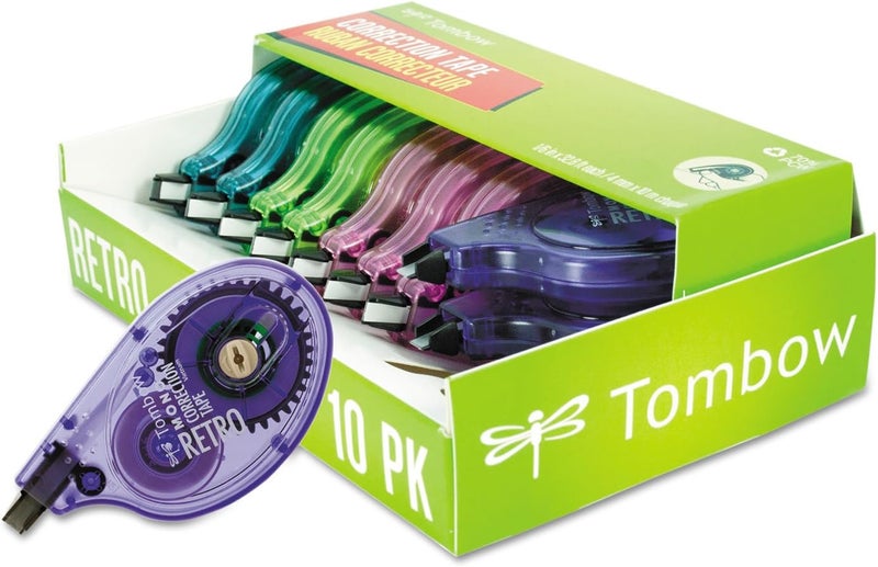 Tombow MONO RETRO Correction Tape - 10 Pack Assorted Colors - Image 1