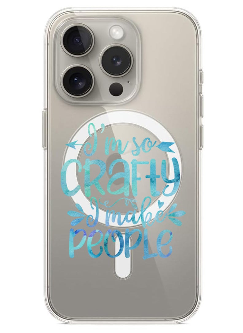 Theodor - Magnetic Case for iPhone 15 Pro Max 6.7-inch Compatible with MagSafe Wireless Charging, Shockproof Phone Bumper Cover crafty i make people copy - Image 1