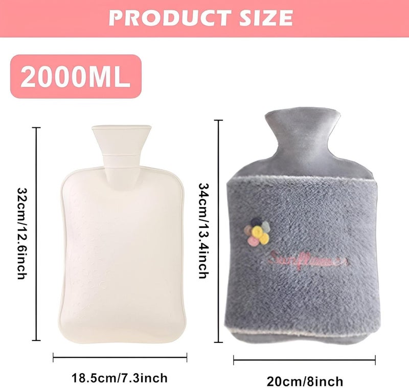 Arba Mayeh - Enjoy Ultimate Comfort with 2L Large Hot Water Bottle Featuring Warm Hand Cover for Pain and Discomfort Relief - Image 2