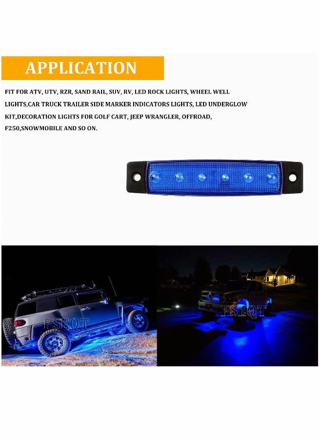 Loquat Car Lights, LED Rock Strip Lights, Car Exterior Underglow Wheel, Fender Well Lighting Kits, Waterproof, for Golf Cart Wrangler Offroad Truck RV UTV ATV Snowmobile, 10 Pcs (Blue) - Image 5