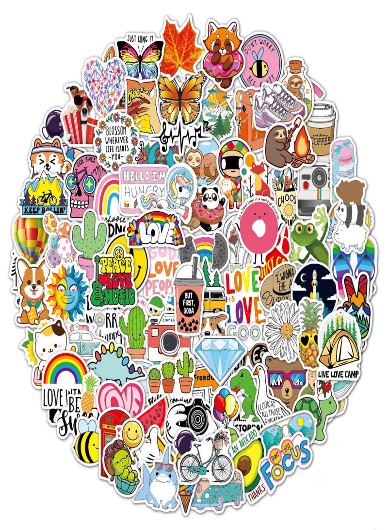 Stickers for Water Bottles, 100 Pack/PCS Cute Vsco Vinyl Aesthetic Waterproof Stickers Laptop Hydroflask Skateboard Computer Stickers for Teens Kids Girls - Image 1