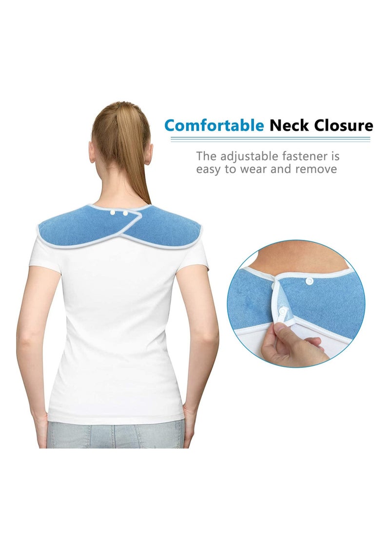 كابتن تيك 3 Pack Adult The Eldly Bib with Snaps, Reusable Adult Bib for Eating, Washable Dining Bibs for Elderly, Clothing Protector for Elderly Men Women and Disabled - Image 3