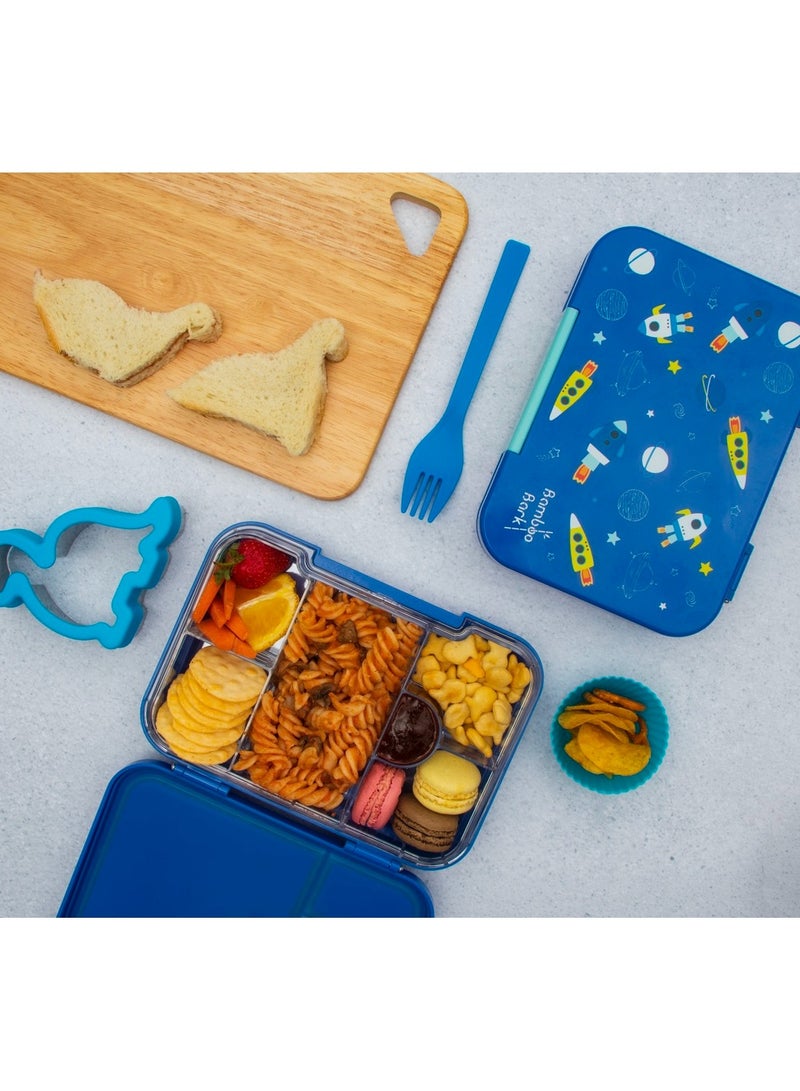 Bamboo Bark Space Print Tritan Lunch box bento box with 4-6 compartments - Image 4