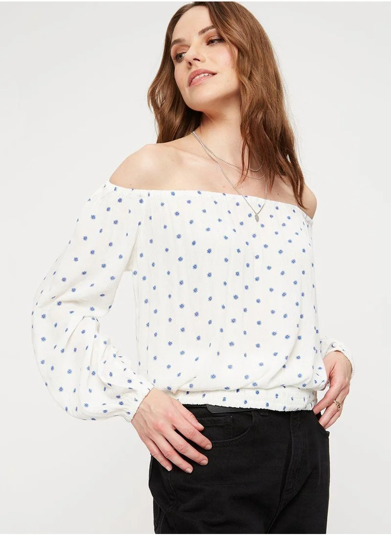 DOROTHY PERKINS Bardot Floral Print Top