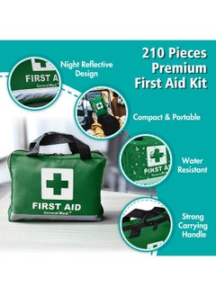 General Medi 210 Piece First Aid Kit Emergency Kit Reflective Design Includes Eyewash, Ice(Cold) Pack, Moleskin Pad And Emergency Blanket For Travel, Home, Office, Car, Workplace & Outdoor  - Image 4
