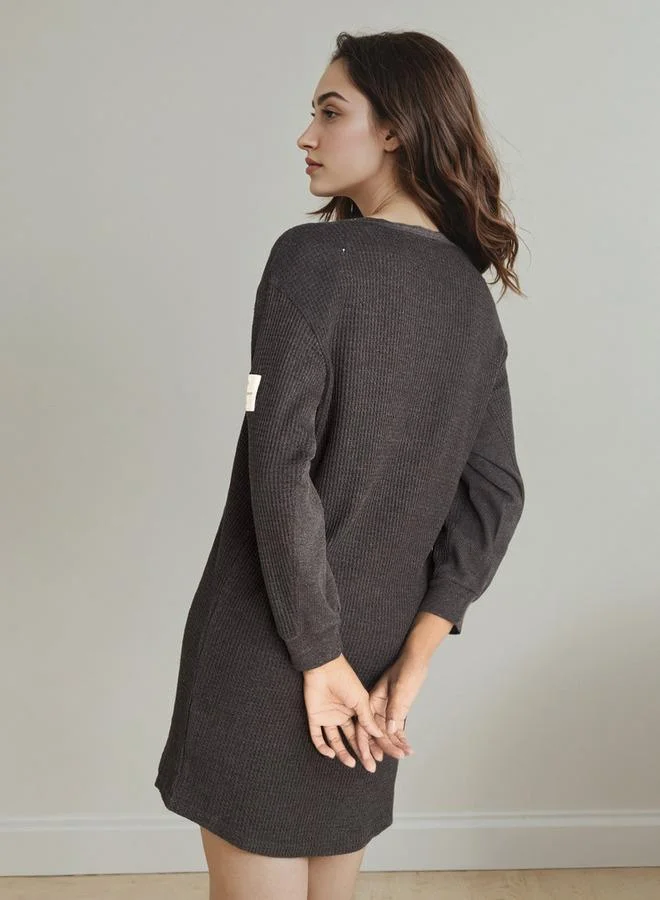 سبلاش فيڤ قميص نوم طويل الأكمام بنقوش