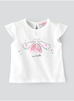 Knitted top with print in front