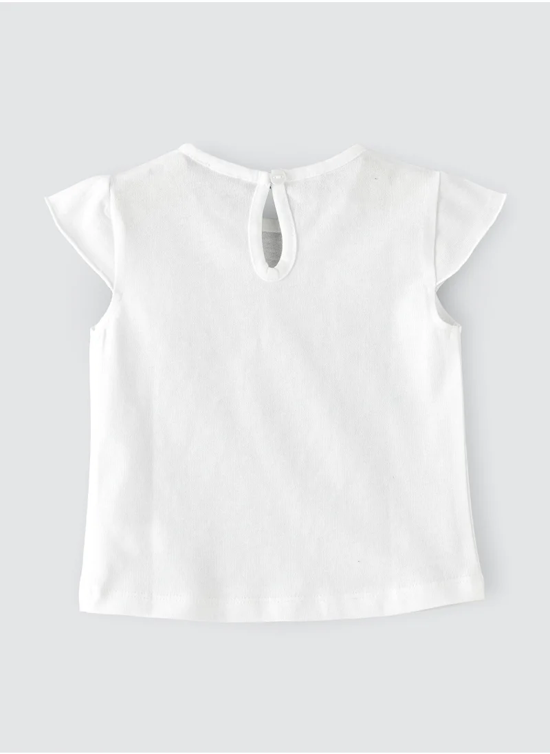 جيلين Knitted top with print in front