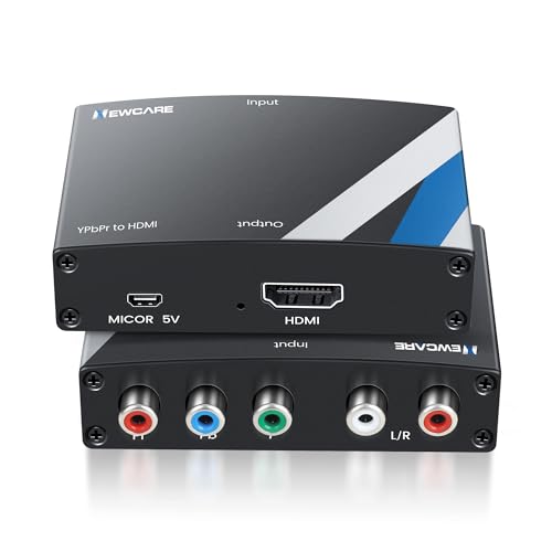 NEWCARE Component to HDMI Converter, Aluminum Alloy YPbPr + R/L to HDMI Adapter, 1080P Component 5RCA RGB Video Audio Converter for PS2 PS3 DVD Xbox 360 Nintendo Wii to Smart HDTV Monitor Projector - Image 1