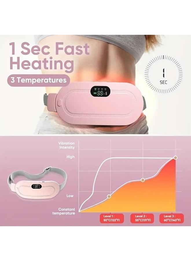 Portable Rechargeable Heating Pad for Abdominal and Back Comfort, Cordless Heat Therapy Belt with Adjustable Heat and Massage Modes for Daily Relaxation - Image 2