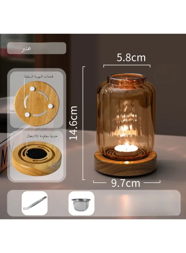 New Home Oud Incense Burner, Glass Candle Warmer Lamp for Bakhoor/Oud, Home & Festival Decor - Image 4