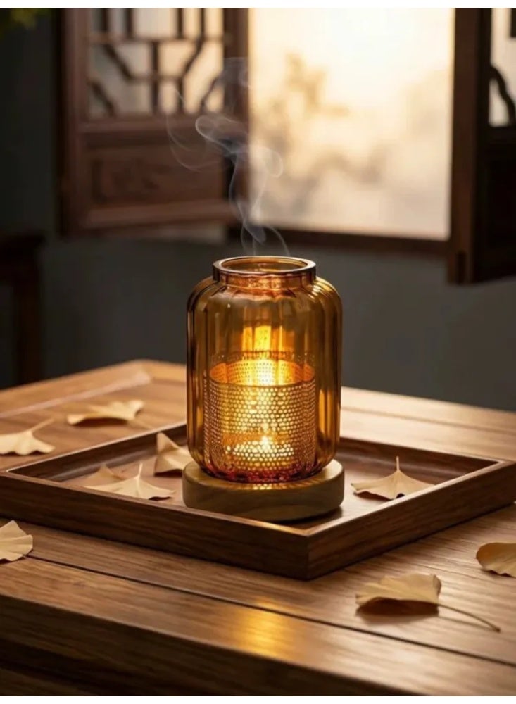 New Home Oud Incense Burner, Glass Candle Warmer Lamp for Bakhoor/Oud, Home & Festival Decor - Image 1