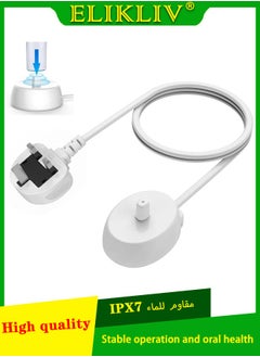 For Braun Oral-B Electric Toothbrush Replacement Charger United Kingdom Plug for Oral-B Type 3757 Waterproof IPX7 Inductive Charging Adapter for Portable Travel