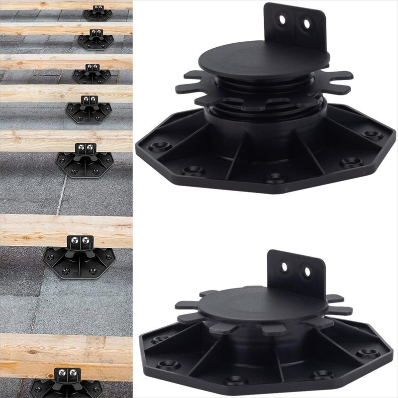 BGTLGIO 12Pack Adjustable Deck Support Pedestal - Base Support for Floating Deck Platform, Adjusts 1-3/16" to 2-3/8", Black - Image 1