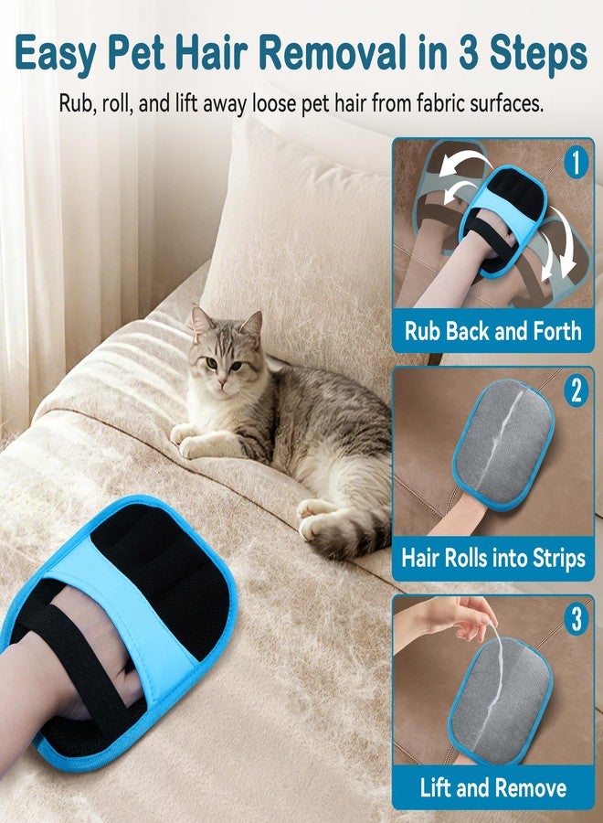 2 Pack Pet Hair Remover Glove for Cats & Dogs, Couch, Carpet, Car Seats - Image 3