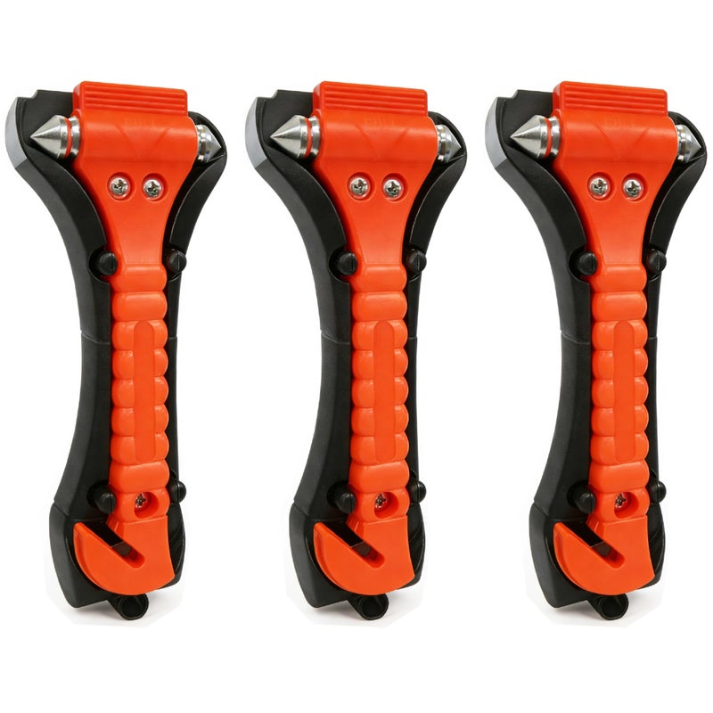 BFXM Car Window Breaker Hammer and Seat Belt Cutter 2-in-1, Emergency Escape Tool, Safety Glass Breaker, Automotive Safety Essentials and Accessories, 3 Packs - Image 1