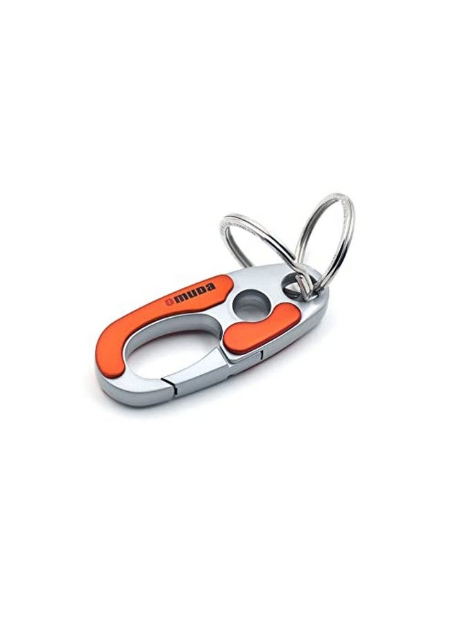 Omuda Stylish Hook Locking Silver Metal Carabiner Double Ring Hook Metal Key Chain for Men & Women - Image 4
