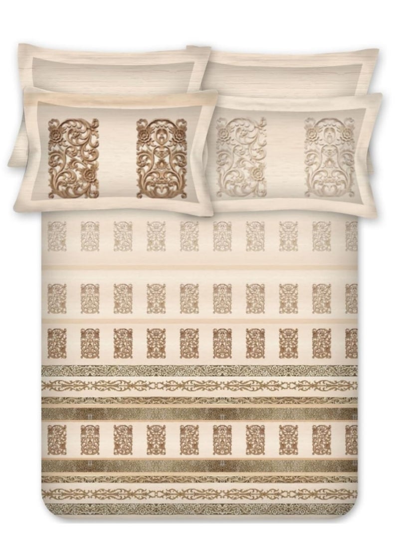 Bombay Dyeing - Bombay Dyeing Urban Living 400 TC King Size Bedsheet Digitally Printed Premium Collection 274cm x 274cm with 4 Pillow Covers - 7521 - Image 1
