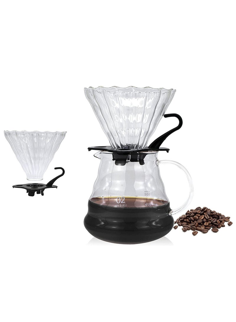 Manual V60 Hand Drip Coffee Maker 600ml Set Pack Of 2  - Image 2