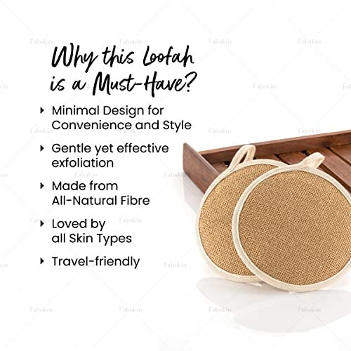 Fabskin Loofah Jute Body Scrubber For Bathing | Bath Scrub | For Men & Women | Made of Natural Organic Jute Fabric | Exfoliating & Deep Cleaning - Pack Of 2 - Image 3