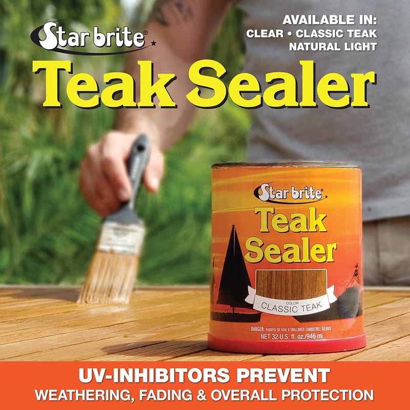 Star Brite Teak Sealer - No Drip, No Splash Formula - One-Coat, Durable Protection for All Fine Woods - Perfect for Outdoor Furniture & Marine Use - Classic Teak 32 OZ (088032) - Image 3