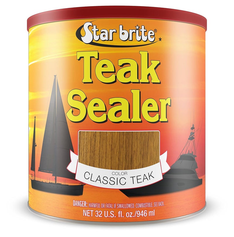 Star Brite Teak Sealer - No Drip, No Splash Formula - One-Coat, Durable Protection for All Fine Woods - Perfect for Outdoor Furniture & Marine Use - Classic Teak 32 OZ (088032) - Image 1