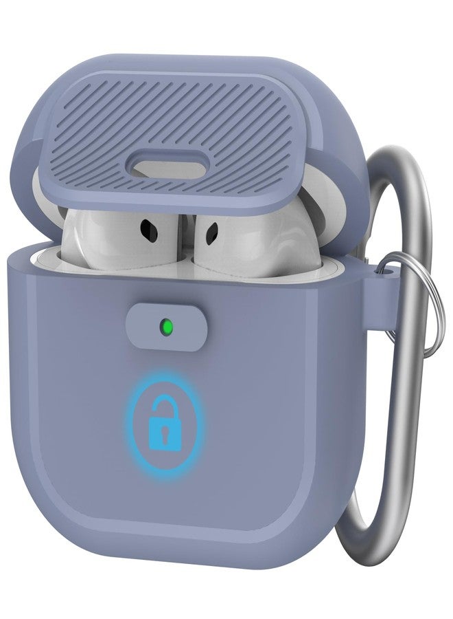 TRONWIN AirPods 4 Case,【with Lock】 2024 Silicone Case for Apple AirPods 4 Generation with Active Noise Cancellation, Secure Lock Cover for AirPod 4 Gen for Women/Men (Grey Blue) - Image 1