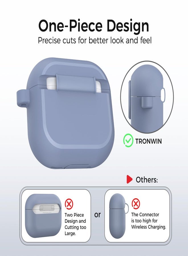 TRONWIN AirPods 4 Case,【with Lock】 2024 Silicone Case for Apple AirPods 4 Generation with Active Noise Cancellation, Secure Lock Cover for AirPod 4 Gen for Women/Men (Grey Blue) - Image 5