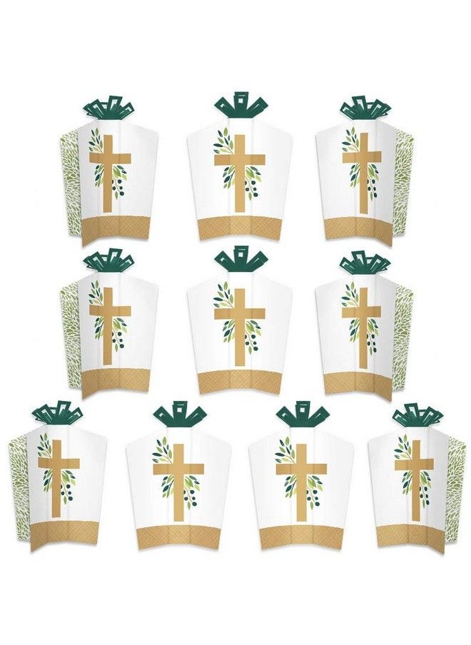 Big Dot of Happiness Elegant Cross Table Decorations Religious Party Fold And Flare Centerpieces 10 Count  - Image 2