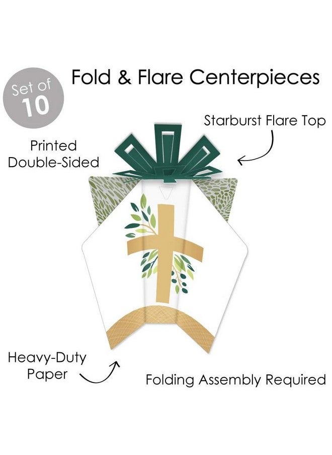Big Dot of Happiness Elegant Cross Table Decorations Religious Party Fold And Flare Centerpieces 10 Count  - Image 4