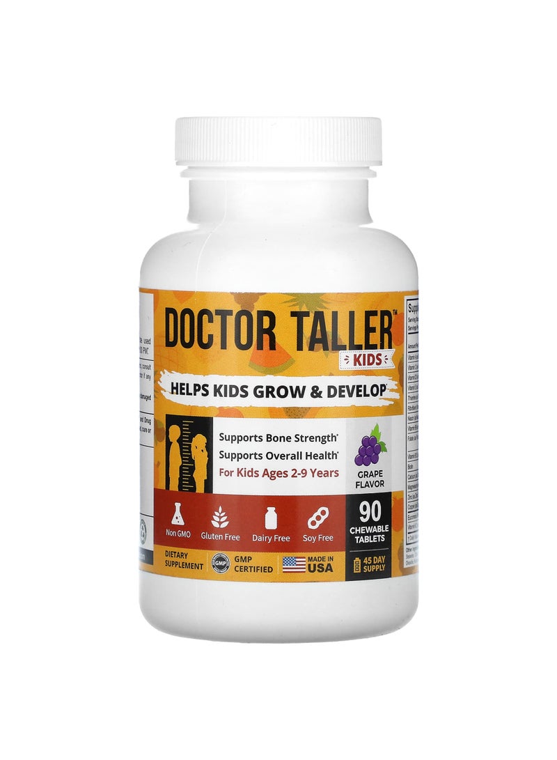 Doctor Taller, Kids Ages 2-9 Years, Grape, 90 Chewable Tablets