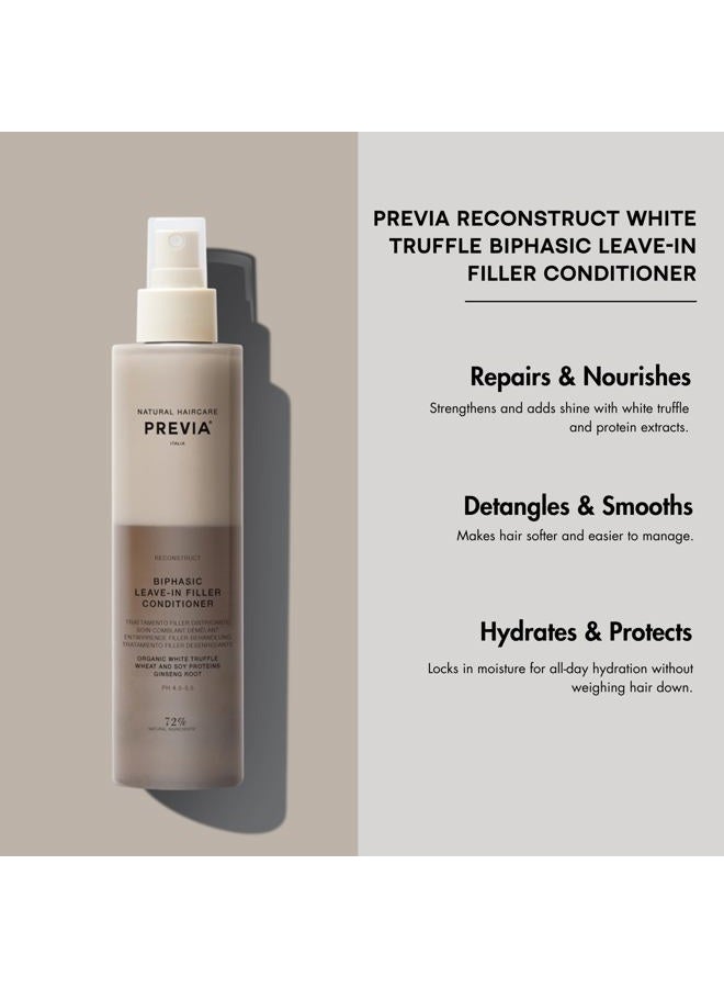 PREVIA Hydrating Leave-in Conditioner Spray White Truffle Extract - Reconstructive Biphasic Detangling Treatment for Damaged, Dry, and Brittle Hair - Tames Frizz, Adds Shine, Controls Static - Image 2