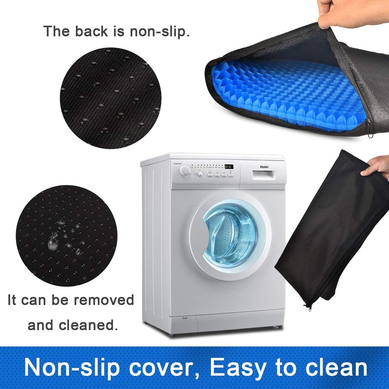 OMCOZY وسادة جل للجلوس، وسادة جل تبريد (كبيرة جداً وسميكة)، تصميم خلية نحل قابل للتنفس يمتص نقاط الضغط، وسادة جل لمقعد المكتب، وسادة مقعد السيارة المنزلية لكرسي متحرك - Image 4