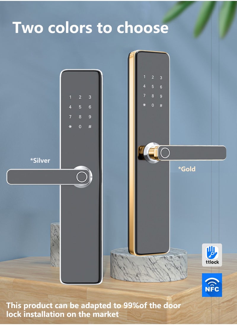Sharpdo Smart Electronic Door Lock, Fingerprint/ Card/ Key / Password/ Bluetooth, Suitable for Home, Apartment, Office, Hotel  - Image 2