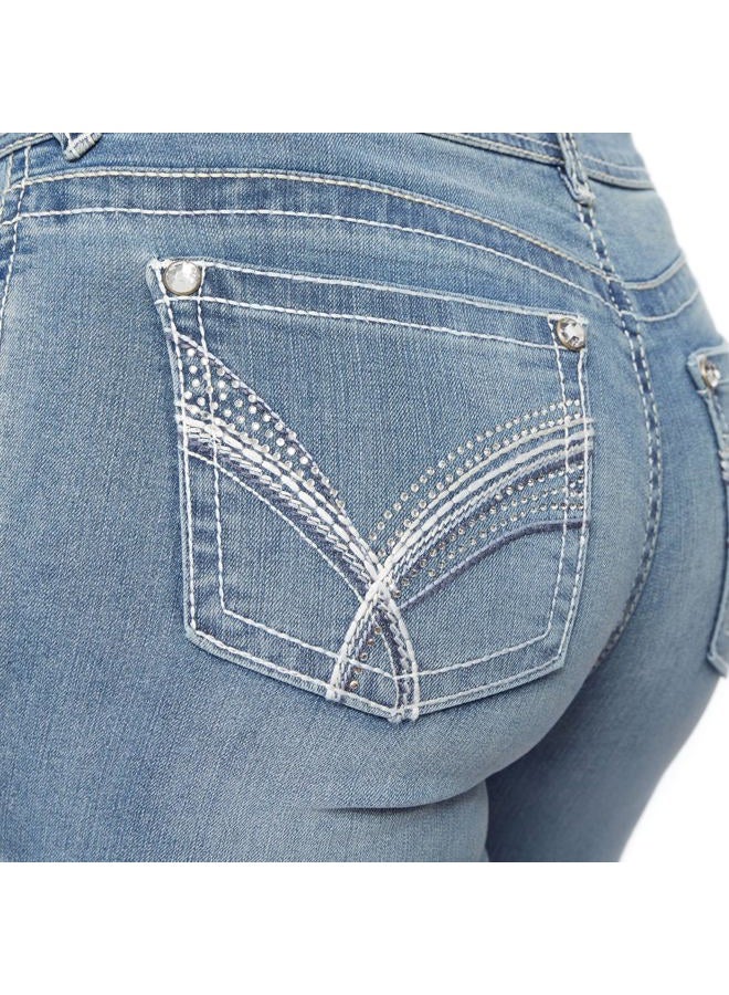 Wallflower Women's Instastretch Bling Luscious Curvy Bootcut Jeans, Paola, 17 - Image 3