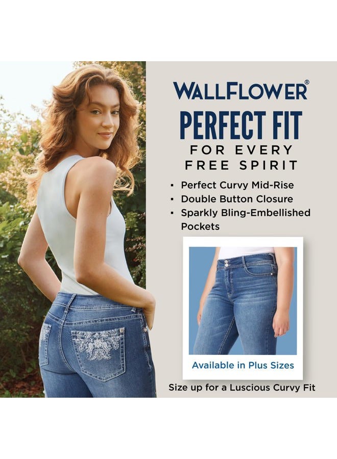 Wallflower Women's Instastretch Bling Luscious Curvy Bootcut Jeans, Paola, 17 - Image 5