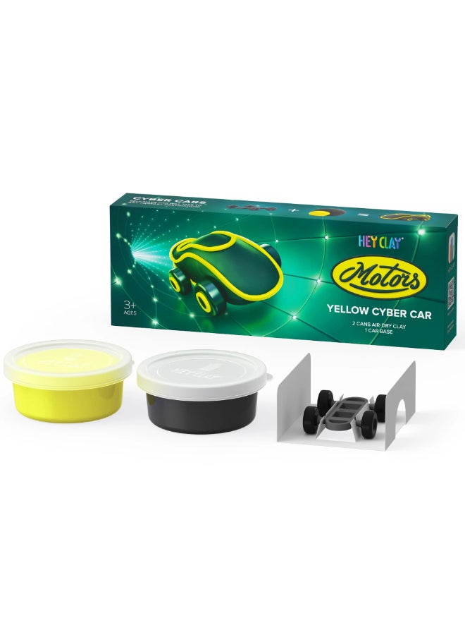 HEY CLAY Cyber Cars YELLOW CYBER CAR Colourful modelling air-dry clay, 2 cans with fun interactive app for kids 3 years + - Image 5