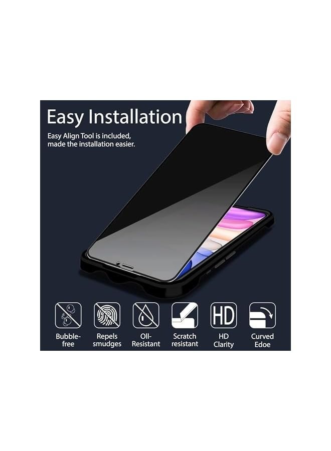 PROMASS iPhone 11 / iPhone XR Privacy Screen Protector Anti-Spy Tempered Glass Film 9H Hardness Scratch Resistant Bubble Free Anti Spy Tempered Glass Screen Protector for iPhone 11 / iPhone XR - Image 4