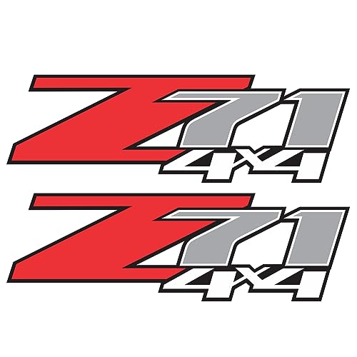 GOLD HOOK Chevy Silverado Z71 4x4 Decals Stickers - F (2007-2013) Bed Side 1500 2500 HD, Peel & Stick Series Matte Finish, Set of 2 - Image 1