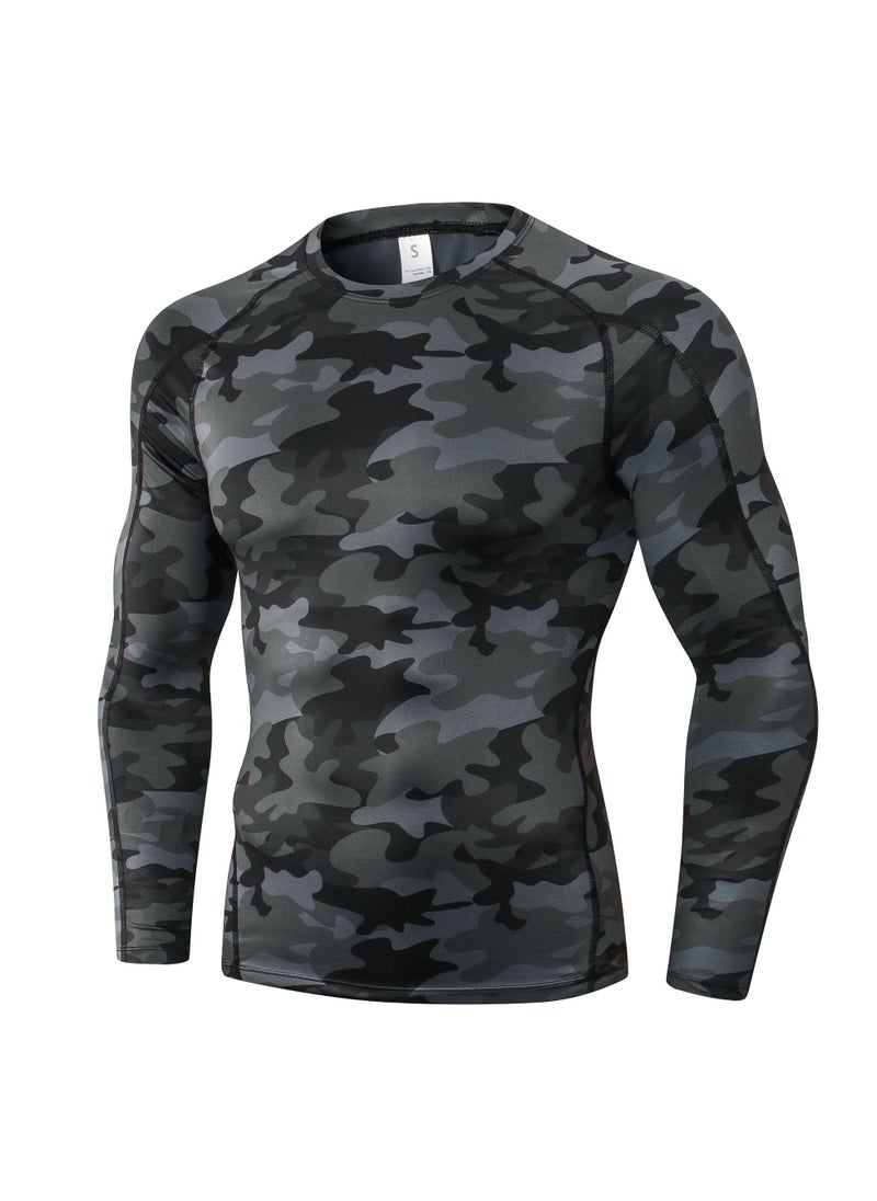 Loquat Men Quick Dry Breathable Long Sleeve Shirt Black  - Image 1