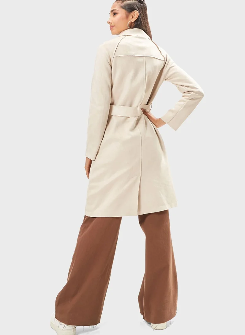 Lee Cooper Double Breasted Belted Coat